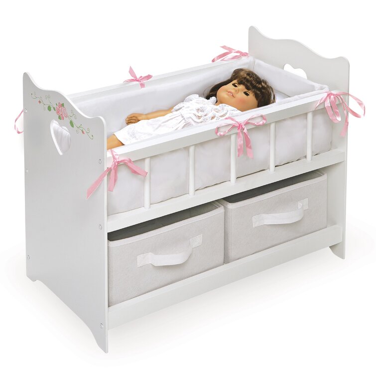 Dolls cot with store storage